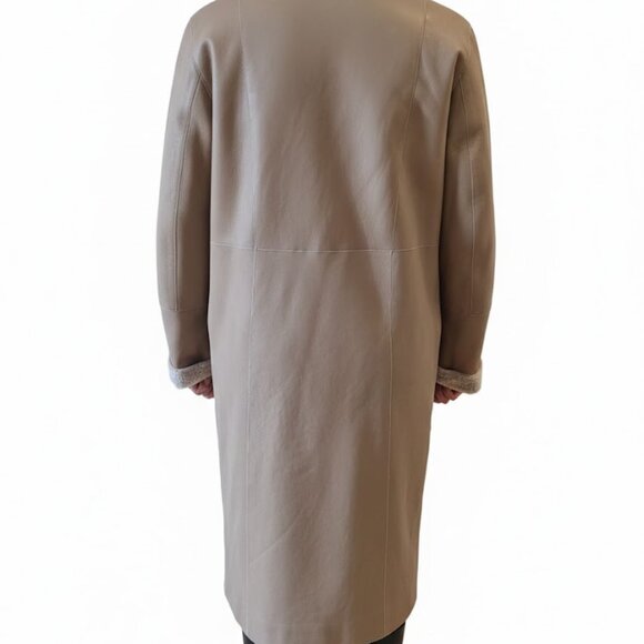 Artico Shearling Leather Coat - Size 48 euro - worn once - tan -Reversable - Picture 5 of 16